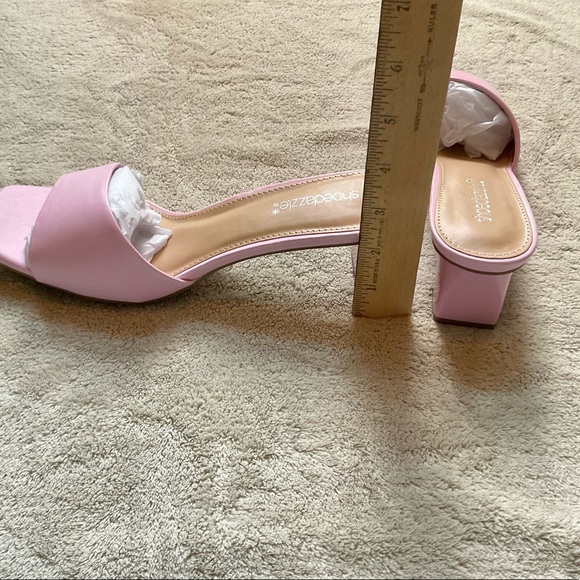 Pink slip on sandals with 2” block heel - Picture 6 of 6